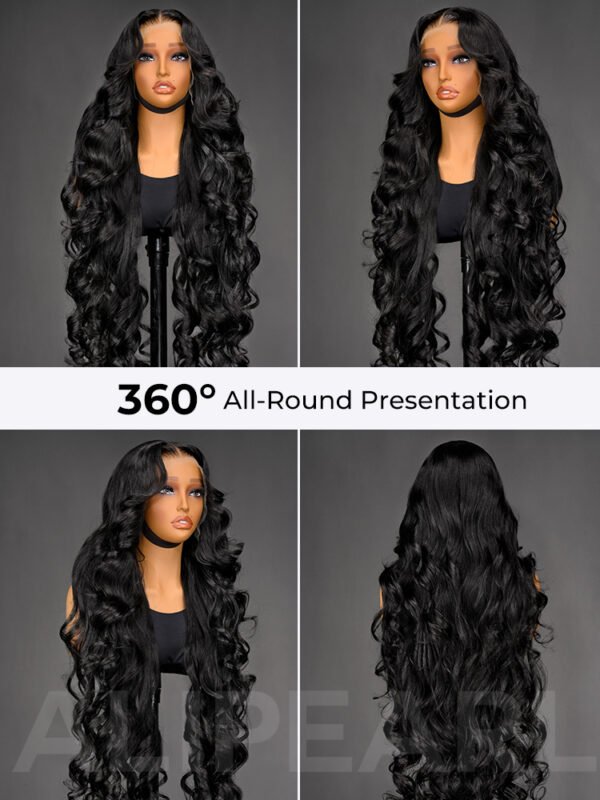 bouncy_body_wave_13x6_wig 40 Inches Layered Cut Ocean Wave 13x6 HD Lace Frontal Wig – 300% Density