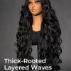 gorgeous_curl_pattern 40 Inches Layered Cut Ocean Wave 13x6 HD Lace Frontal Wig – 300% Density