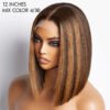 Glueless Chestnut Brown Highlight 4x4 HD Lace Bob Wig