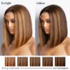 Glueless Chestnut Brown Highlight 4x4 HD Lace Bob Wig