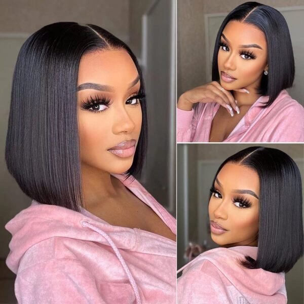 Glueless Bone Straight 4x4 HD Lace Bob Wig