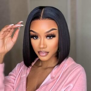 Glueless Bone Straight 4x4 HD Lace Bob Wig