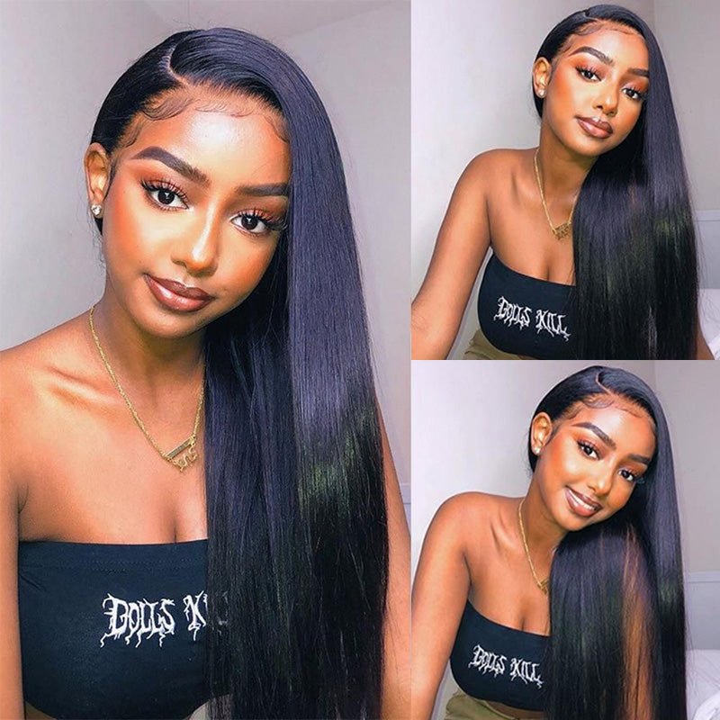 Glueless Queenie 13x4 HD Frontal Raw Straight Wig – 18–32" - Image 3