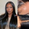 180% Density Silky Straight Glueless 4x4 Closure Lace Wig – Natural Black