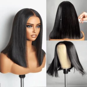 Glueless 2x6 Closure Bob Wig – Double Drawn Human Hair