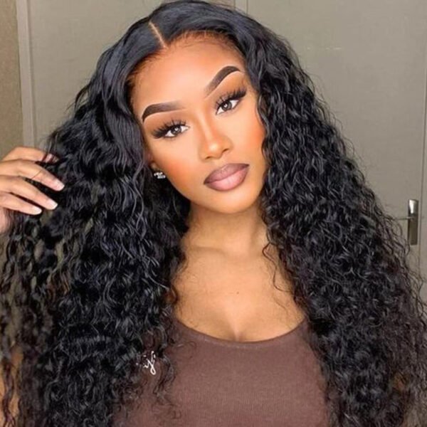 Virgin Water Wave Curly Compact Frontal Wig – 18"