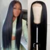 180% Density Silky Straight Glueless 4x4 Closure Lace Wig – Natural Black