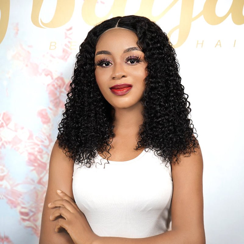 Glueless Jerry Curly 4x4 Closure Human Hair Wig - Image 4