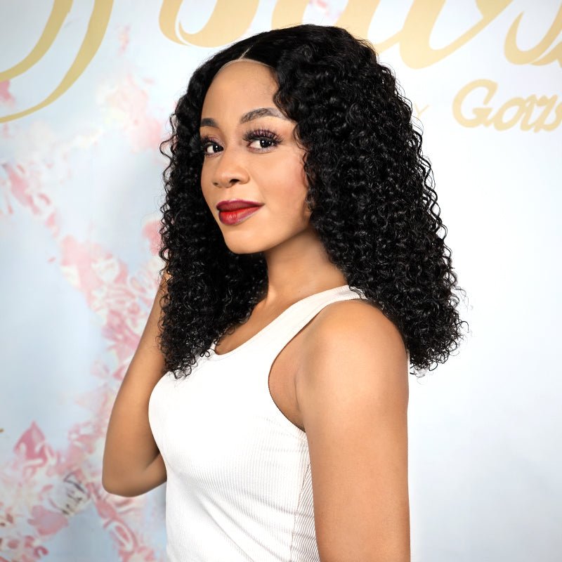 Glueless Jerry Curly 4x4 Closure Human Hair Wig - Image 3