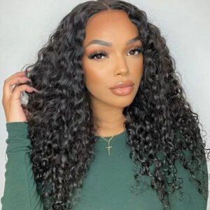 Glueless Deep Wave 4x4 Closure Wig – 18" Human Hair